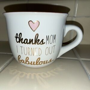 Heartfelt White Mug with Gold and Black Accents